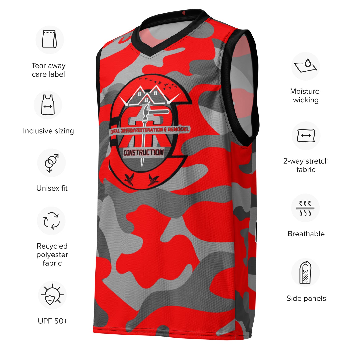 Recycled unisex basketball jersey